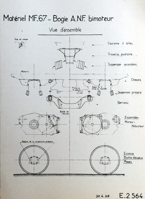 Vue éclatée du bogie A2.