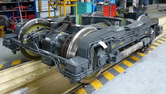 Vue du bogie moteur Düwag UNIMOT.